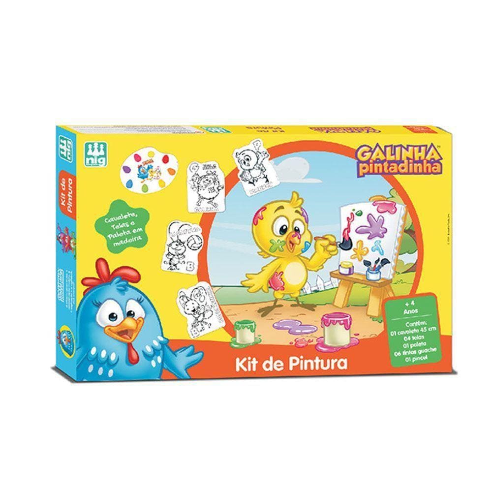 Kit De Pintura Com Cavalete - Galinha Pintadinha - Nig Brinquedos