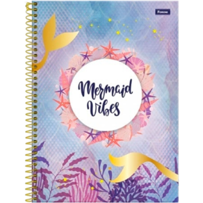 Caderno Universitário 10 Matérias Foroni Sereias Roxo