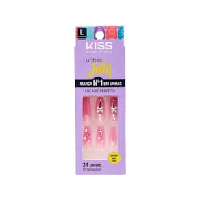 Unhas Postiças Jelly Kiss New York Rosa It Girl Bailarina Longo