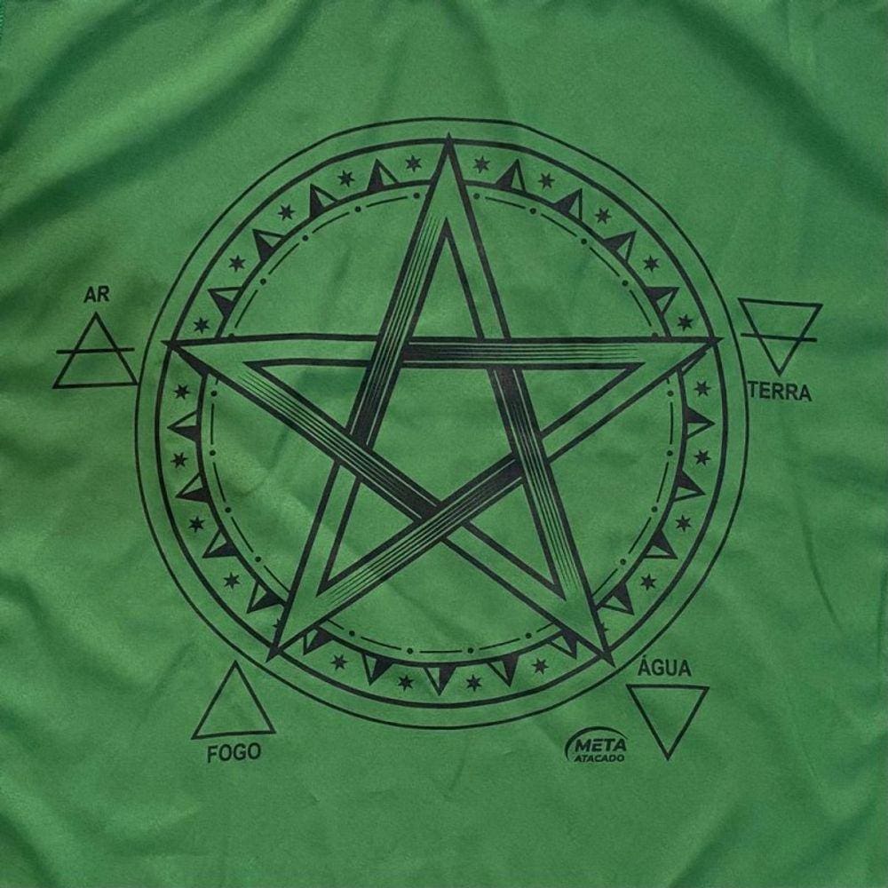Toalha Tecido Jogo de Cartas Pentagrama 70 x 70 cm Verde