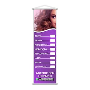 Banner Cabeleireiro Salão de Beleza Tratamentos 100x30cm