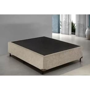 Base Box Lobbox Casal 1,38 X 1,88 X 0,28 Suede Amassado Bege