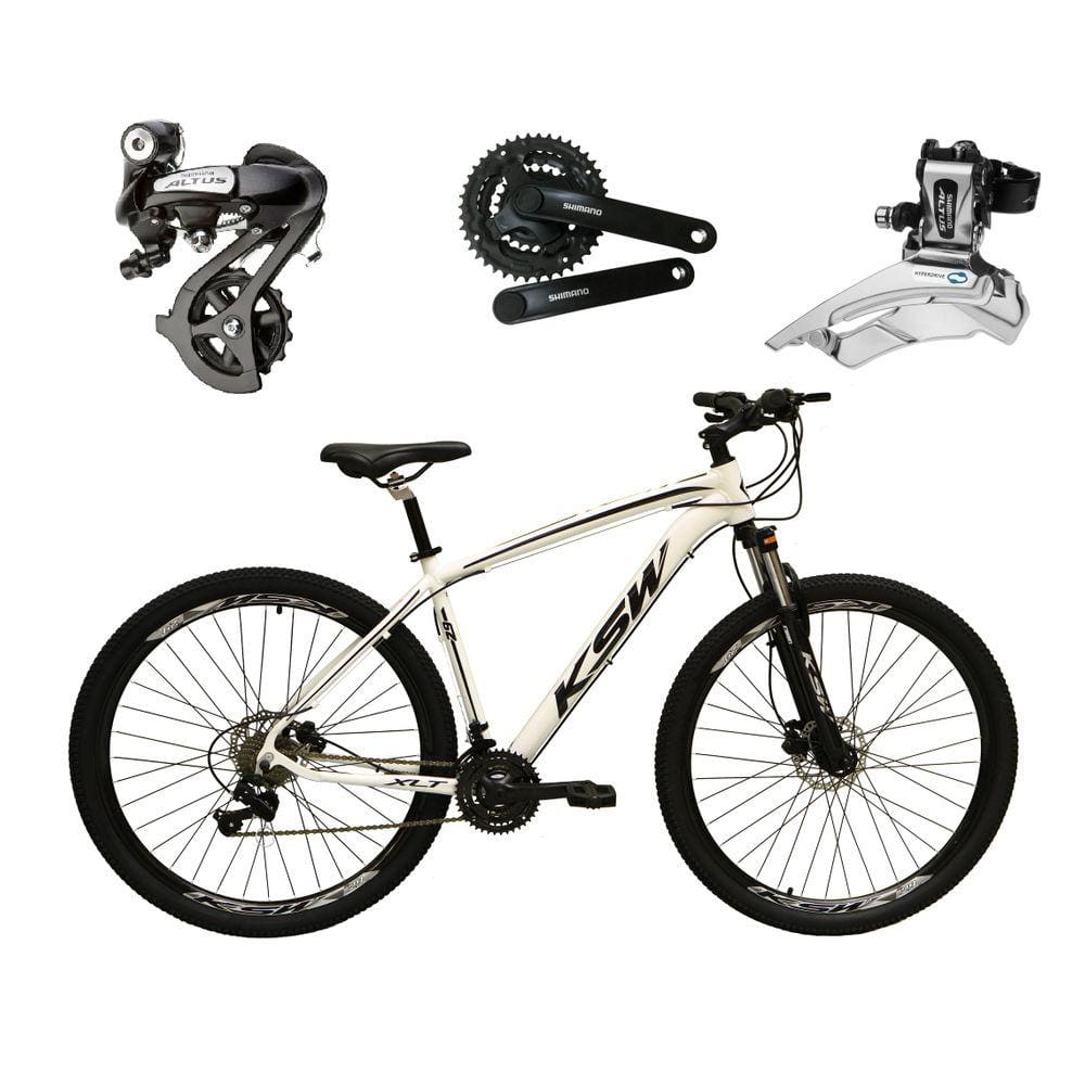 Bicicleta Aro 29 Ksw Xlt Câmbios Shimano Altus 24v K7 Alumínio Freios Hidráulicos Garfo Com Trava - Branco