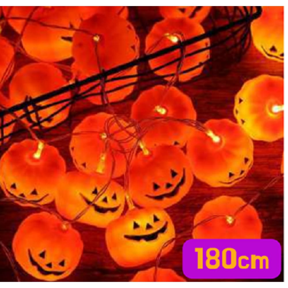 Varal Abóbora Luz Led Festa Halloween Decoração