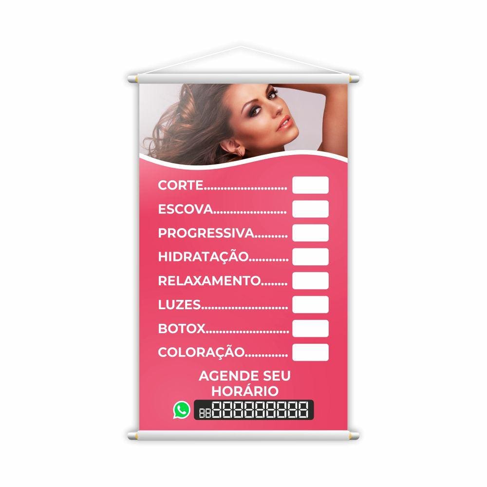 Banner Salão de Beleza Cabeleireiro Corte Escova 60x40cm