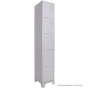 Armário Roupeiro De Aço 5 Portas Para Vestiário Academia Locker Cinza