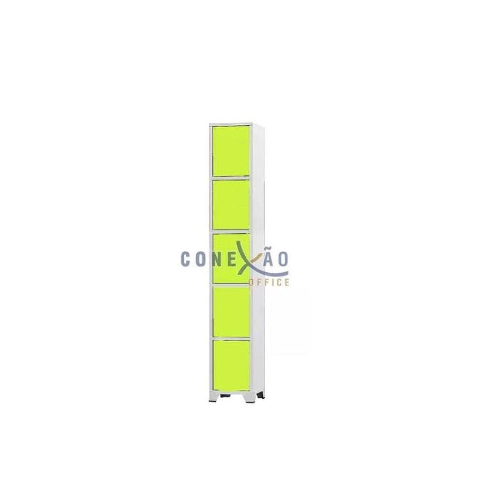 Armário Roupeiro De Aço 5 Portas Para Vestiário Academia Locker Verde