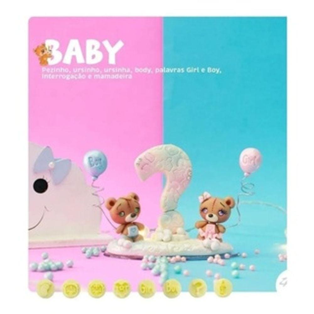 Kit Carimbos Baby / Bebe Blue Star 9 Peças