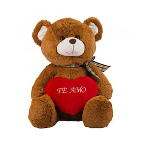 Urso De Pelúcia Marrom Coração "Te Amo" 60 Cm