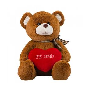 Urso De Pelúcia Marrom Coração "Te Amo" 40 Cm