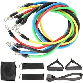 11 Peças Elástico Extensor Exercicio Funcional Até 100 Libras Kit Elástico Pilates Jt-003