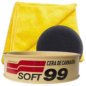 Cera de carnauba Soft 99 brilho Aplicador Toalha Microfibra