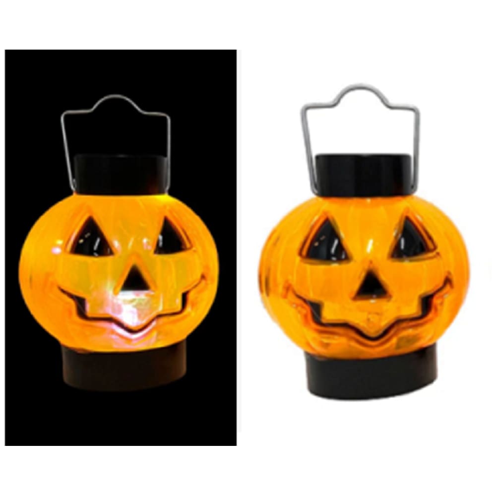 Kit C/ 2 Mini Lampião Abobora Led Decoração Halloween