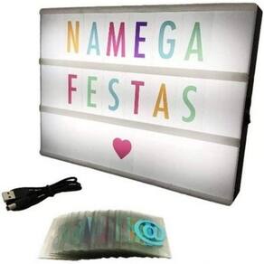 Luminaria Letreiro Cinema Com Letras Coloridas