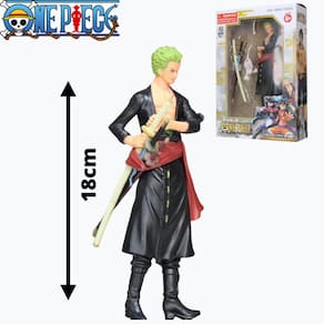 Boneco One Piece - Roronoa Zoro Preto - Action Figure 18cm