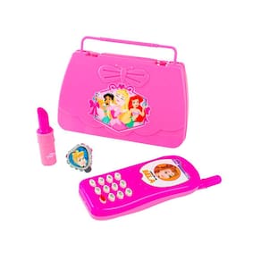 Kit Beleza Infantil Disney Princesa Bolsa Celular Batom Anel