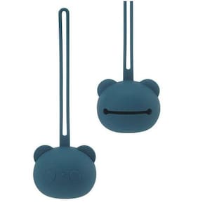 Porta Chupeta Silicone Protetor Alça Azul Menino Bpa Free