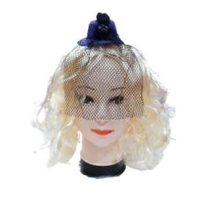 Tiara Chapeu Viuva Negra Bruxa Com Veu Halloween Festas