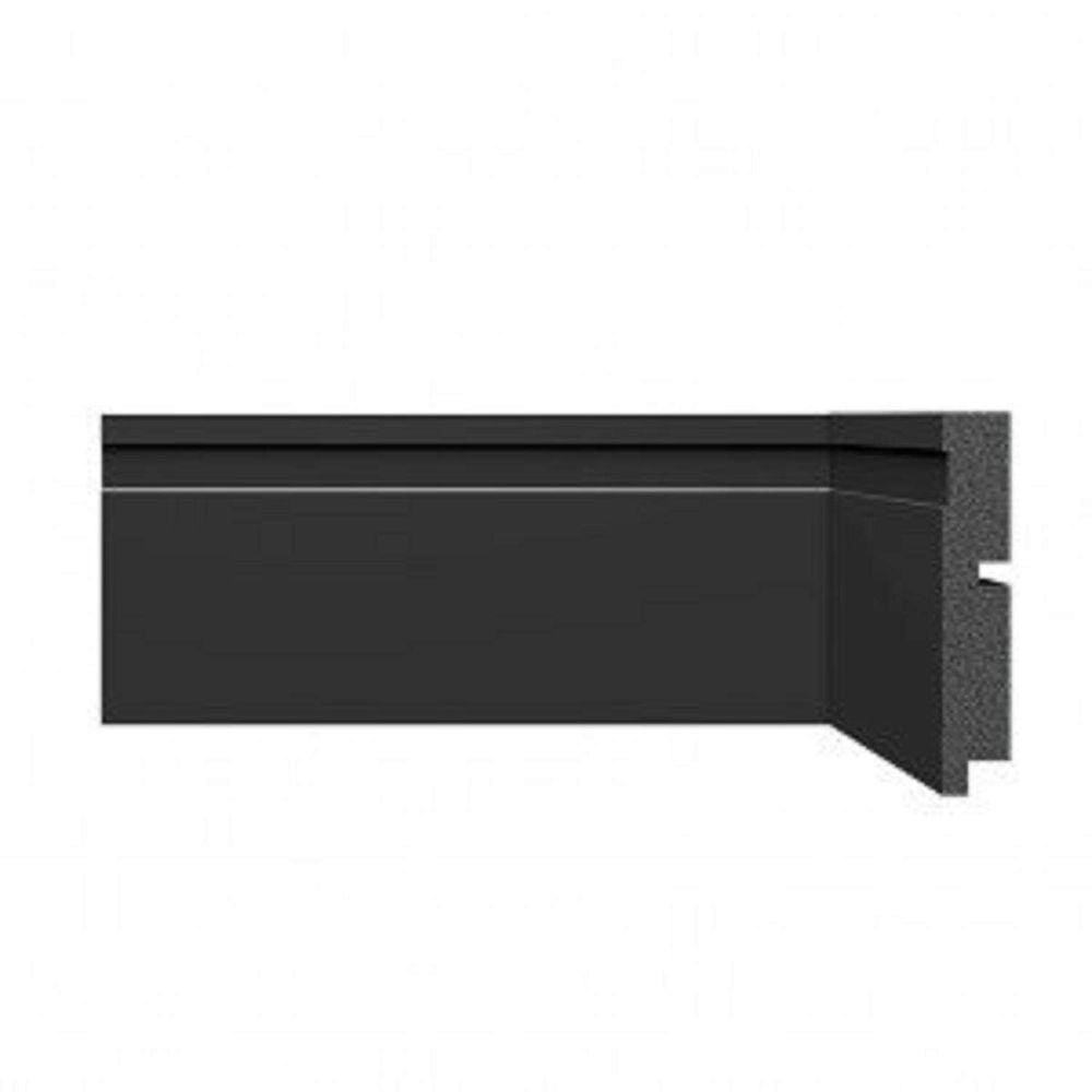 Rodapé de Poliestireno Liso Scandian 15mmx10cmx2,40m Metro Linear - caixa com 2,4 m - Preto