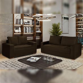 Conjunto Sofá 2 e 3 Lugares Urban Suede/Marrom