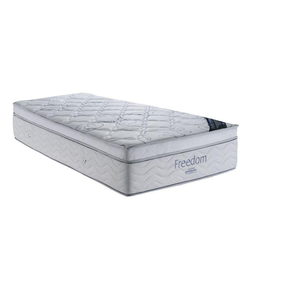Colchão Solteiro Molas Ensacadas Freedom Supermolas ensacadas Ortobom 32cmx88cmx188cm Branco/Cinza