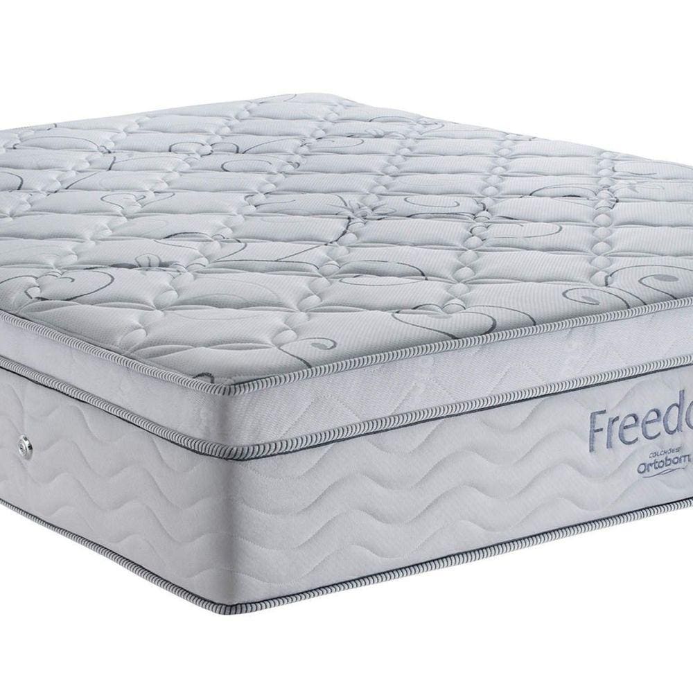 Colchão Queen Molas Ensacadas Freedom Supermolas ensacadas Ortobom 32cmx158cm198cm Branco/Cinza