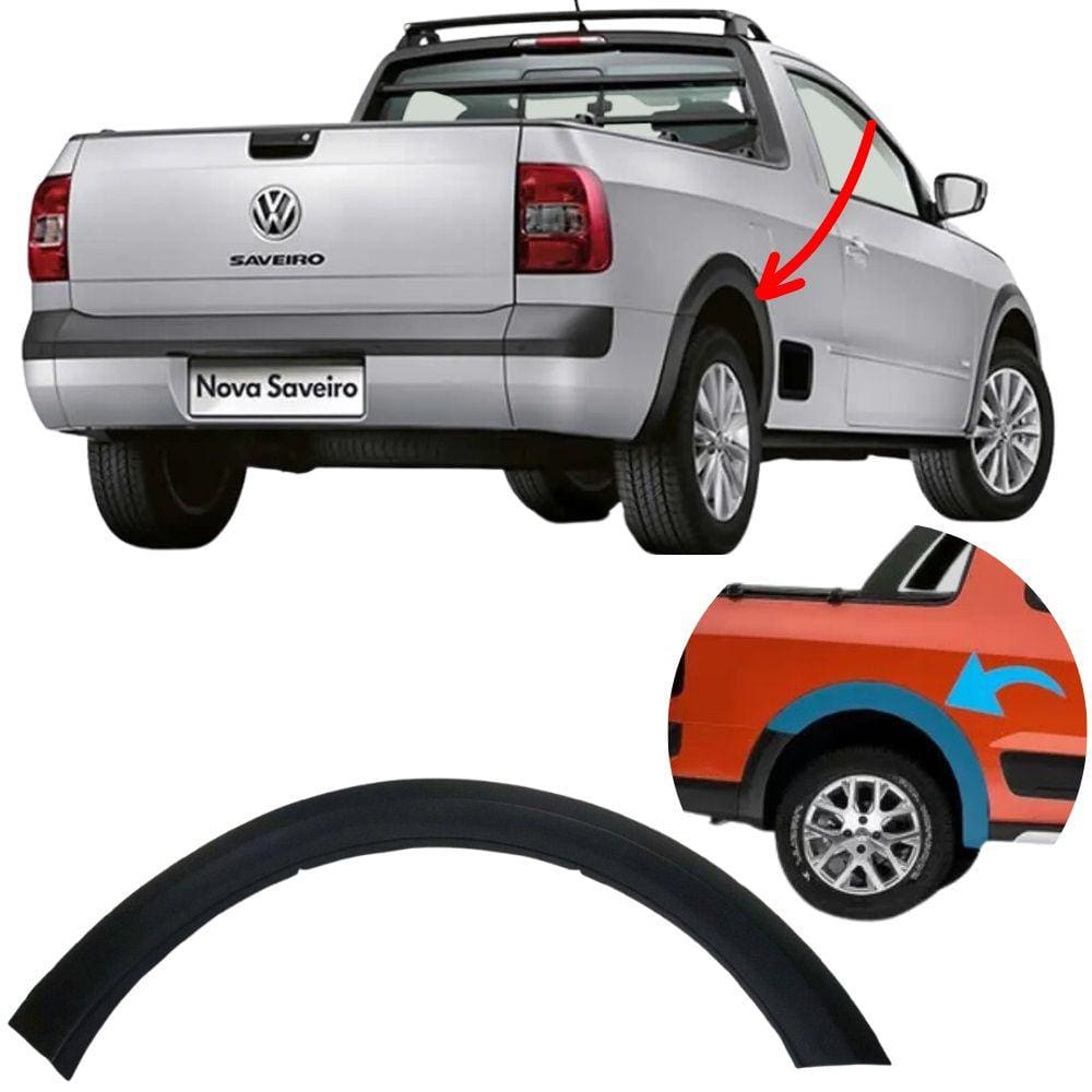 Moldura Paralama Traseira Esquerda Saveiro G5 G6 2010 A 2016 Exceto Cross