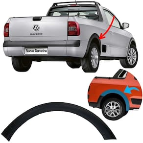 Moldura Paralama Traseira Esquerda Saveiro G5 G6 2010 A 2016 Exceto Cross