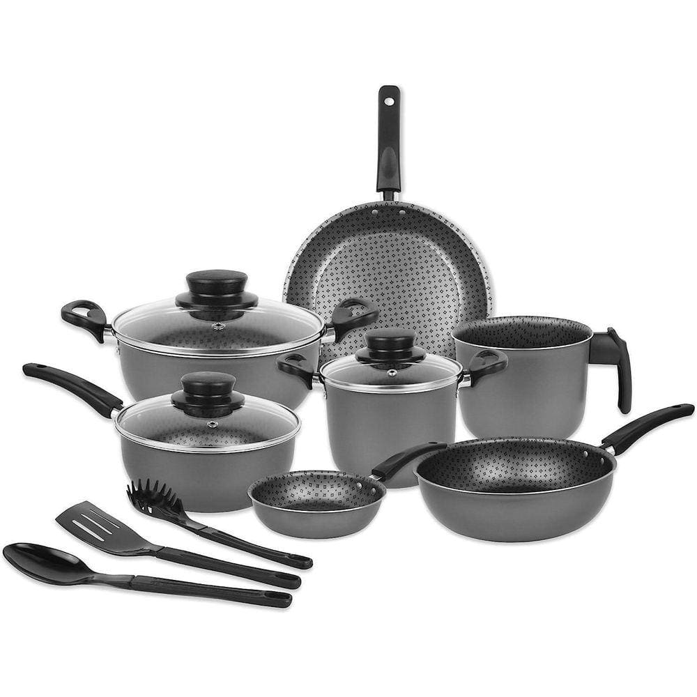 Conjunto De Panelas Teflon 10 Peças Elegan Cinza