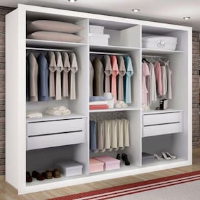Closet Casal sem Portas 4 Gavetas Paris Minastex- Branco