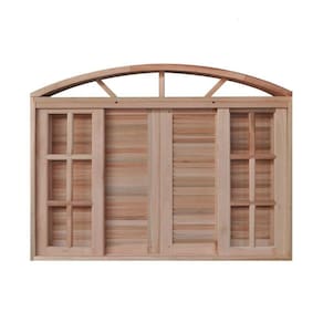 Janela de Madeira Veneziana 120x200cm 6 Folhas em Arco Rodam Marroml
