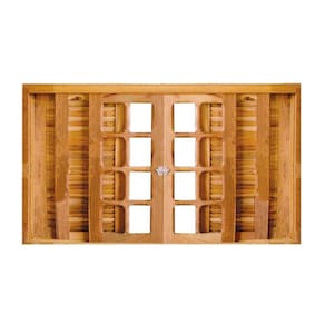 Janela de Madeira Veneziana Padrão Imbuia 100x160cm 6 Folhas Rodam Marroml