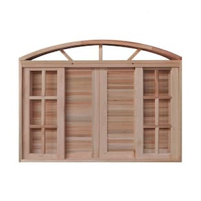 Janela de Madeira Veneziana 120x140cm 6 Folhas em Arco Rodam Marroml