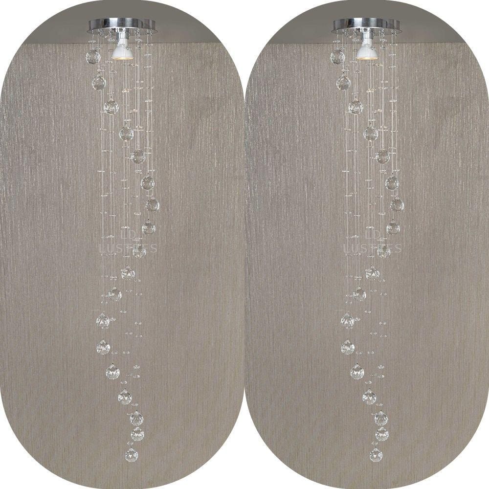Kit 02 Lustres De Cristal Para Lateral De Cama 1m De Altura
