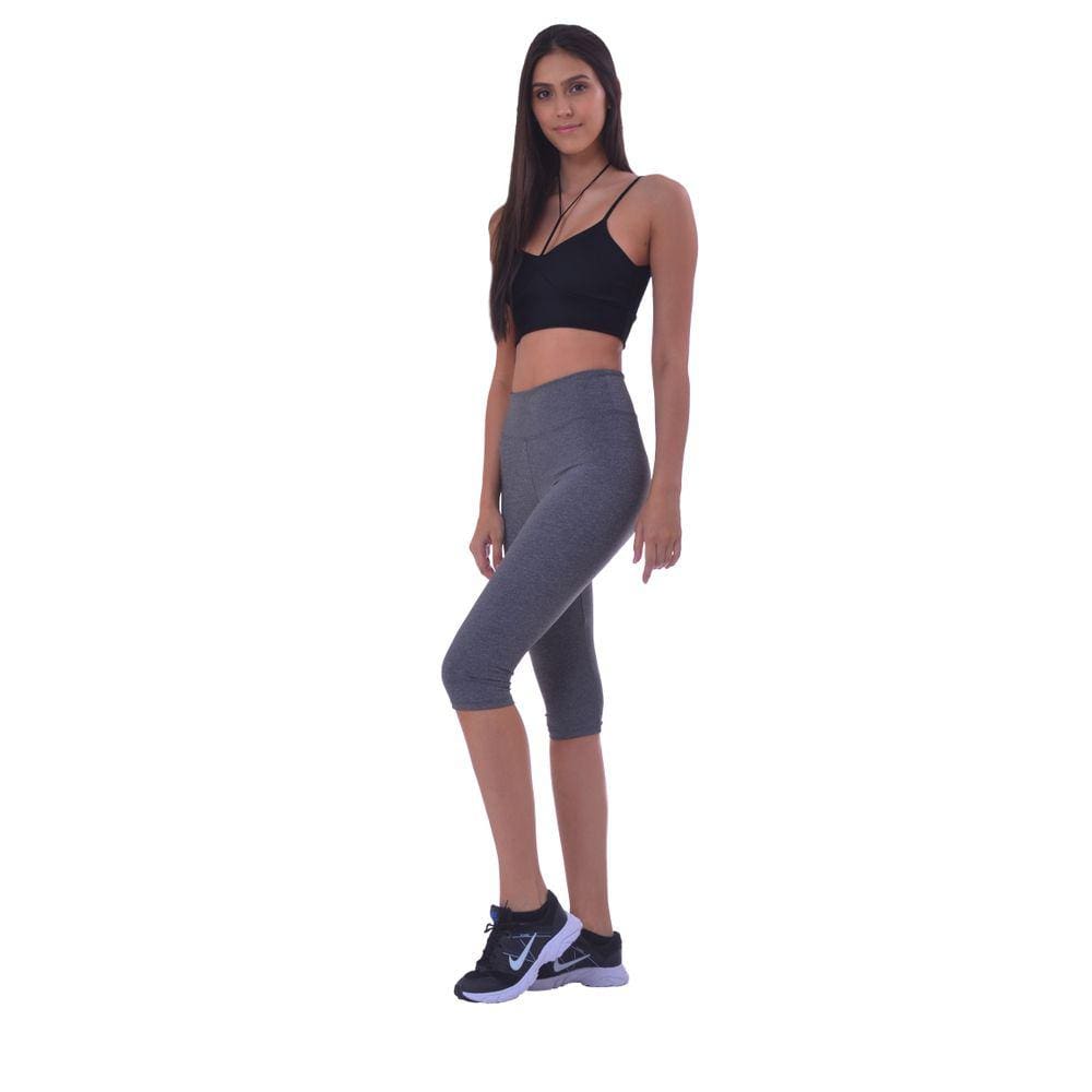 Calça Legging Corsário Fitness Power Suplex Cinza