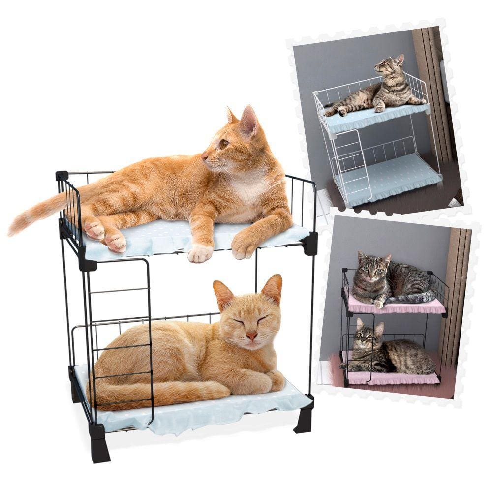 Beliche para Gatos Cama Caminha Pet Aramada 45x40cm Branco com Colchonete Fêmea
