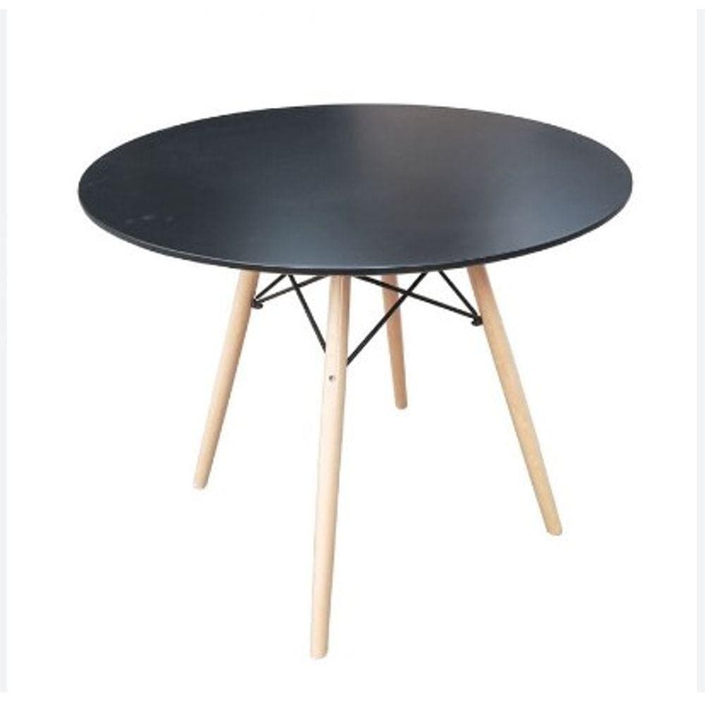 Mesa De Jantar Redonda Eames Eiffel 80cm  Preta