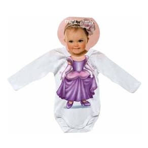 Body Manga Longa Mini Mix Princesa Gbaby - P