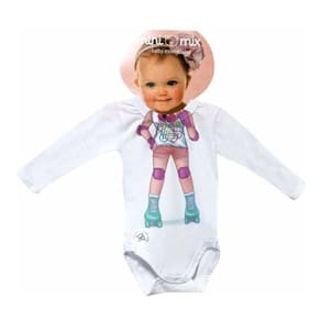 Body Manga Longa Mini Mix Patinadora Gbaby - M