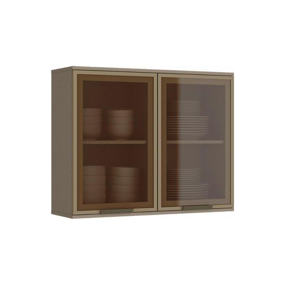 Armário Aéreo P/ Cozinha Connect C/ 2 Portas C/vidro 80cm Duna - Henn