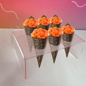 Suporte Temaki Casquinha De Sorvete Pizza Cone Batata Doces 6 Furos Em Acrílico