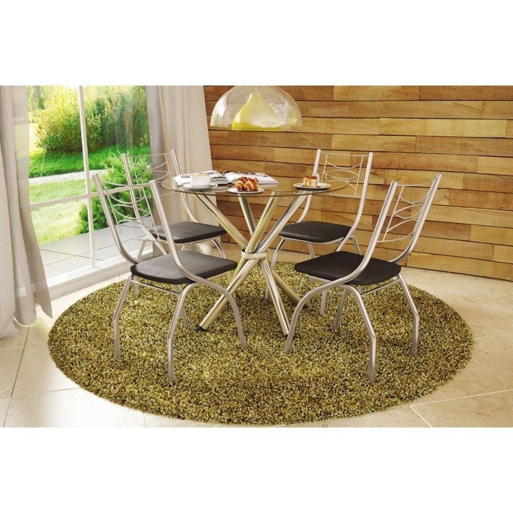 Base Mesa De Jantar Volga M008 S/ Tampo Preto Fosco - Kappesberg
