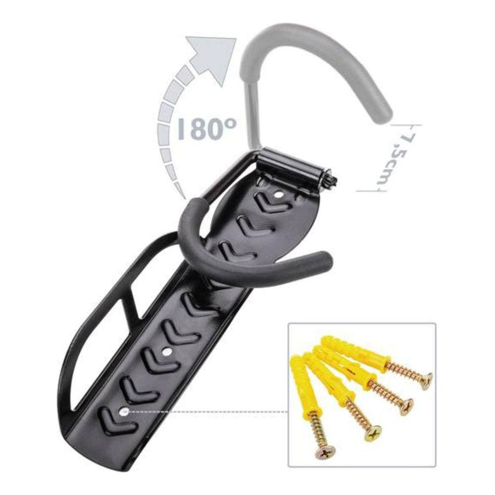 Suporte Parede Vertical Gancho Aço Para Pendurar Bicicleta Bike Com Bucha e Parafuso