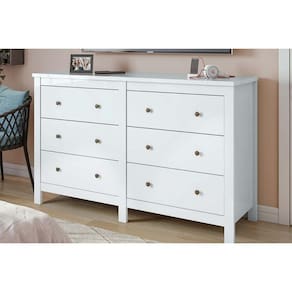 Cômoda De Quarto Horizontal Maggiore C/ 6 Gavetas Branco - Lopas