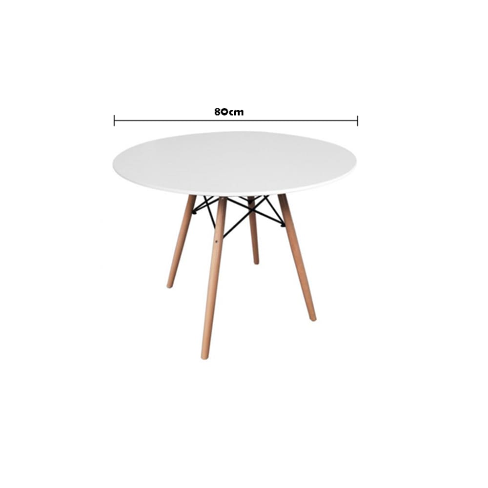 Mesa De Jantar Redonda Eiffel Design - Pé Palito - 80 Cm - Branco