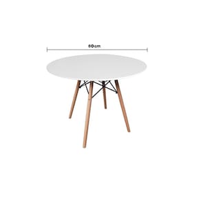 Mesa De Jantar Redonda Eames Eiffel Wood 80cm Branca