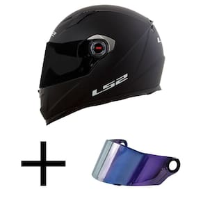 Capacete LS2 FF358 Monocolor Preto Fosco Mais Viseira Camaleão