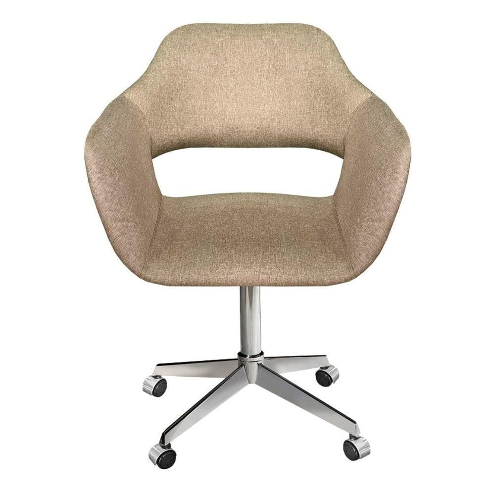 Poltrona Zara Cadeira Giratória com Rodinhas Decoração Escritório Home Office