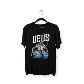 Camiseta Masculina Fone Deus Preta
