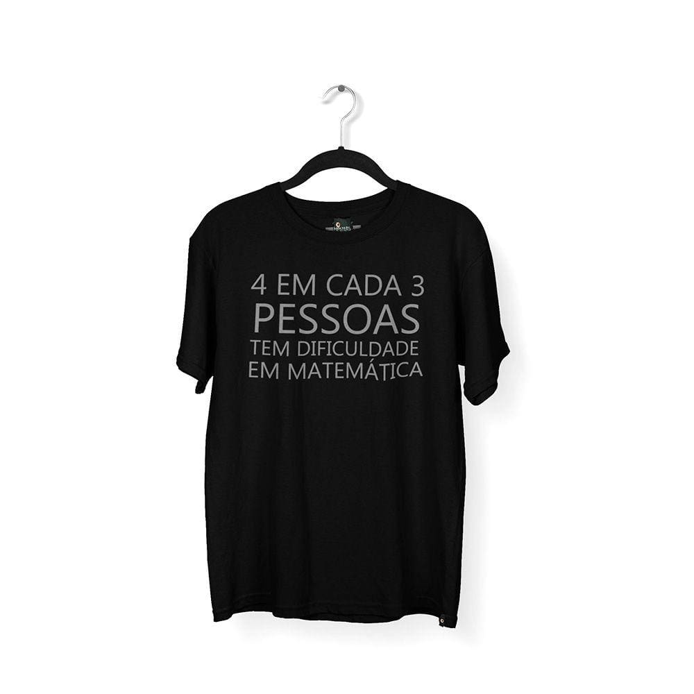 Camiseta Masculina Dificuldade em Matemática Preta